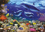 Puzzle sestavljanke Ravensburger 1000 " Družina delfinov "
