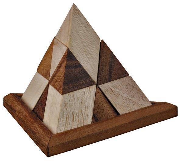 Lesene miselne sestavljanke - Piramida dvobarvna